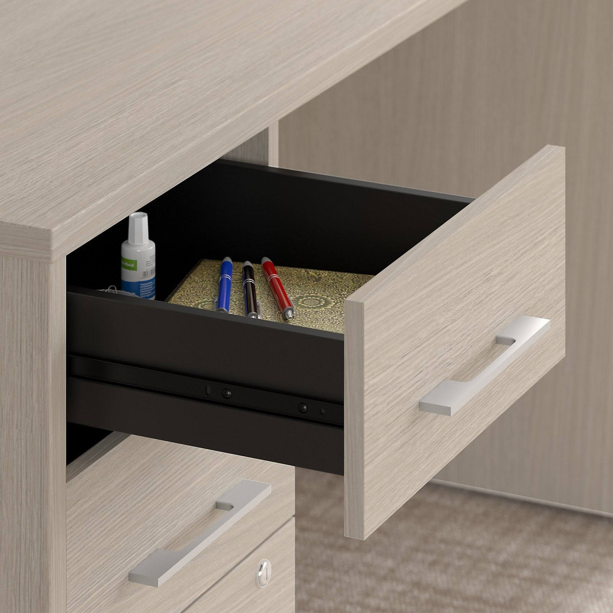 Modern Hickory 3-Drawer File Cabinet N947
