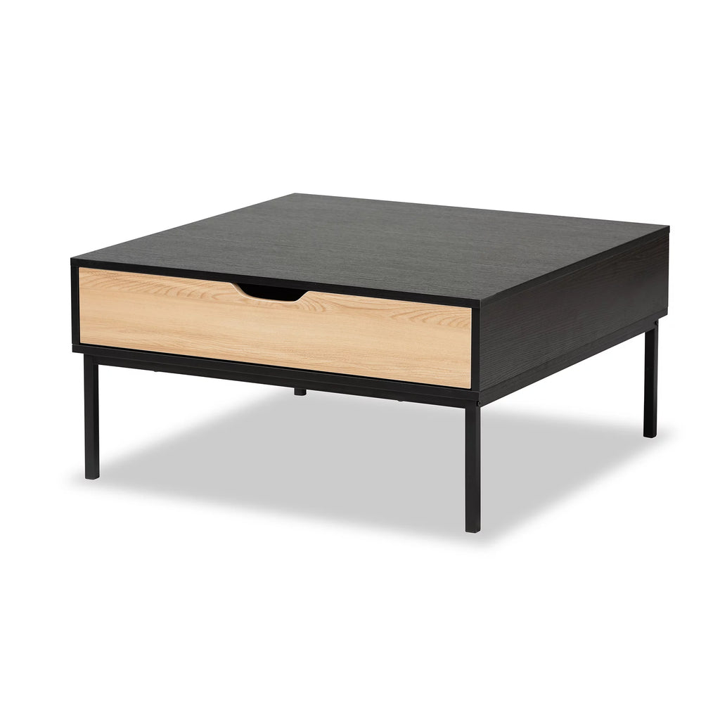 Modern Wood and Metal Square Coffee Table R7145