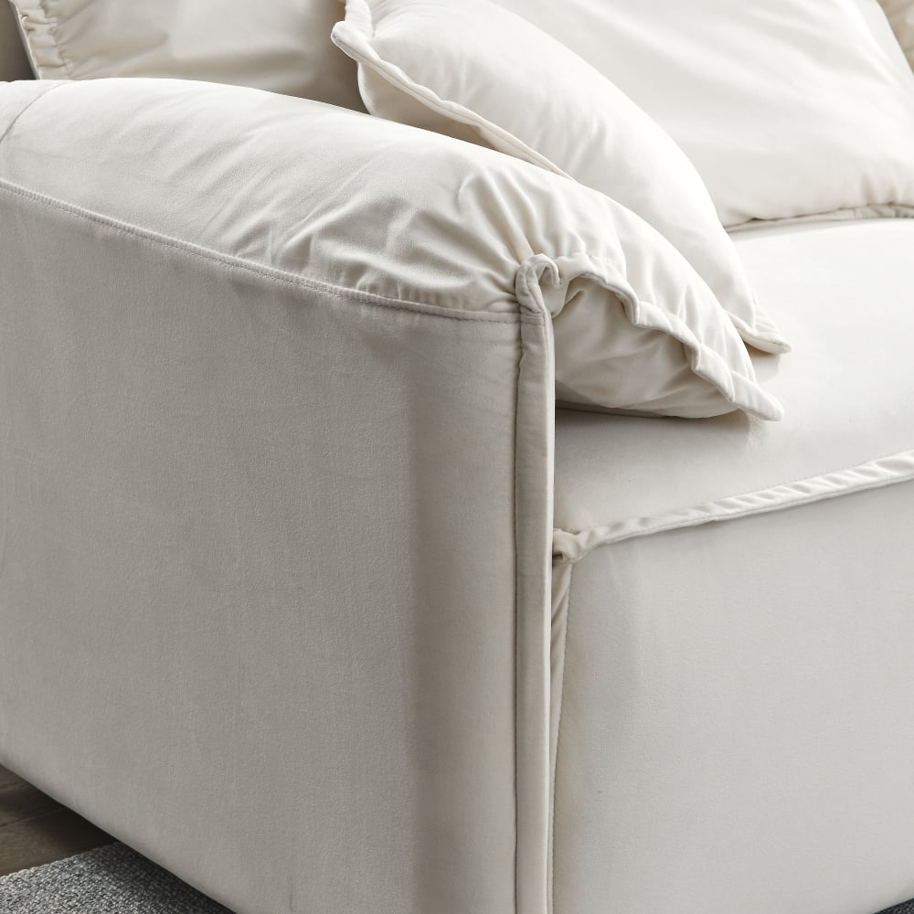 Beige Velvet 2 Piece Modular Sofa Set B2276