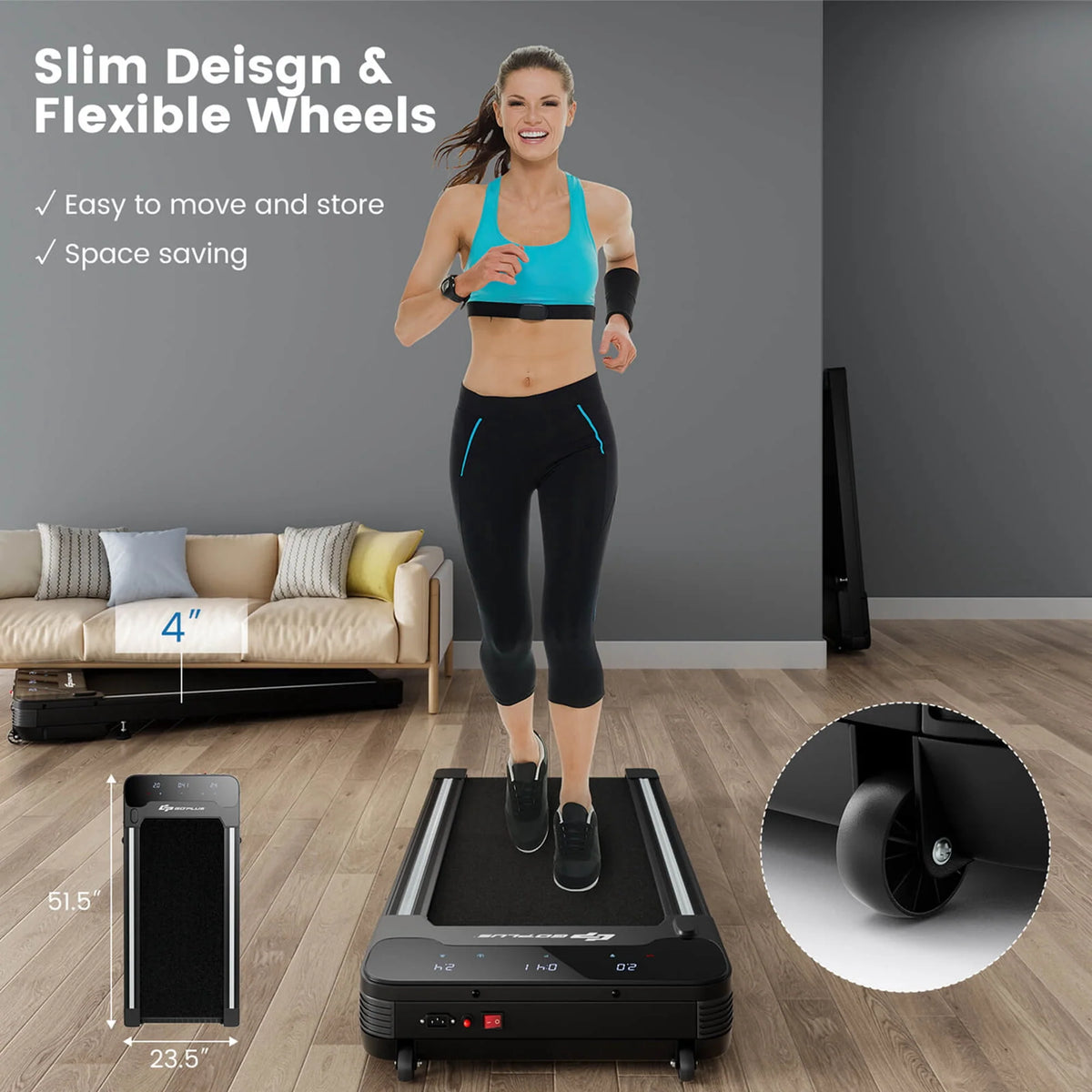 1HP Under-Desk Walking Treadmill G8542