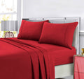 King Dark Red Easy-Care Sheet Set S379181