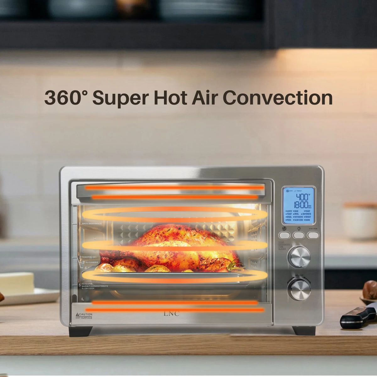 12-in-1 Countertop Oven with Speedy Convection, 34 QT Capacity, 1750W, Stainless Steel - Gray D59614