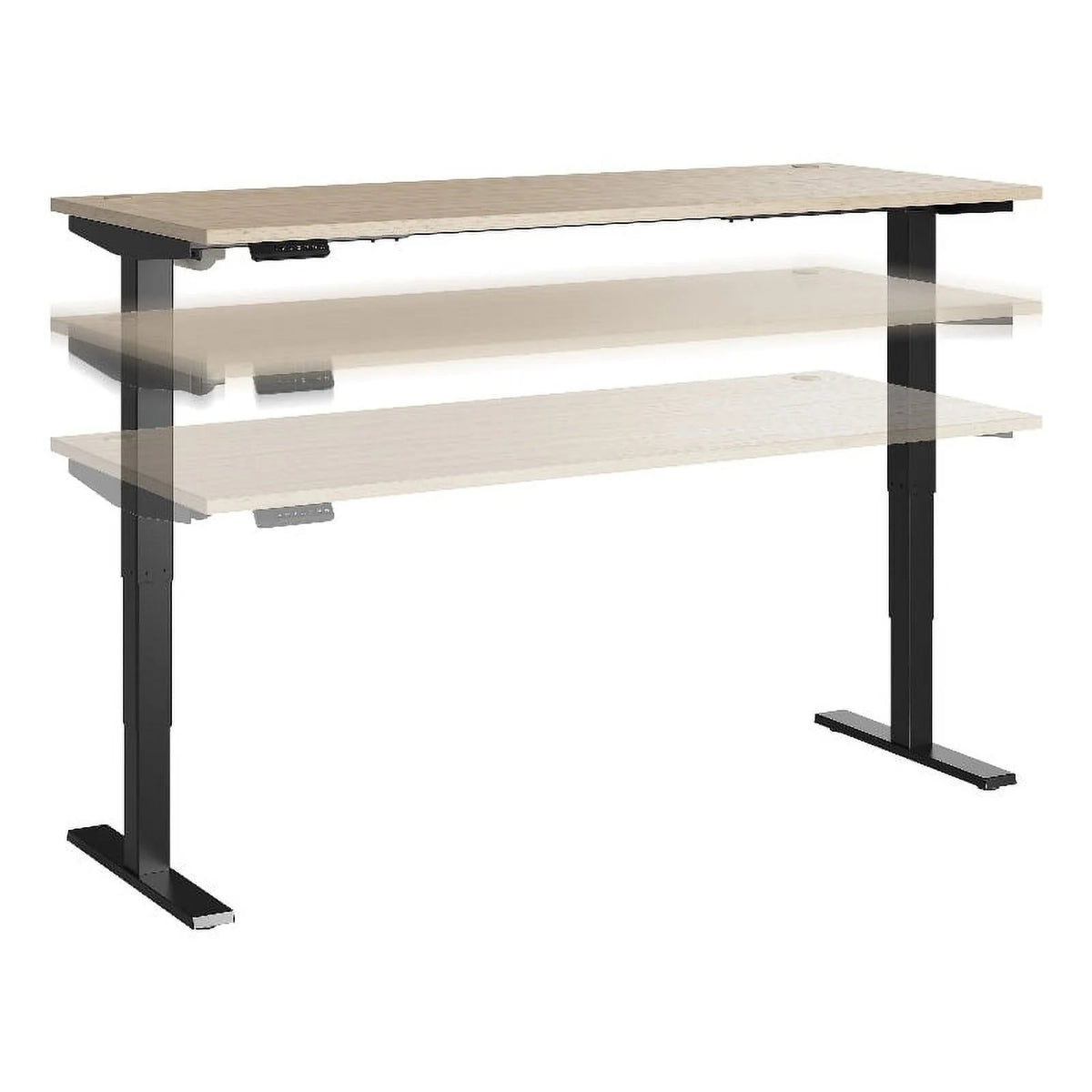 71" Adjustable Standing Desk in Natural Elm/Black L2316