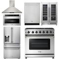 36 Gas Range, Range Hood, Microwave, Refrigerator with Ice Maker, Dishwasher, Wine Cooler V7967