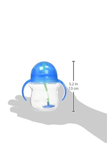 7 Ounce 2 Pack Blue/Green Weighted Straw Sippy Cup Q88448