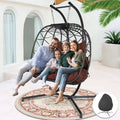 2 Seater Gray Swing Chair with Stand Y343