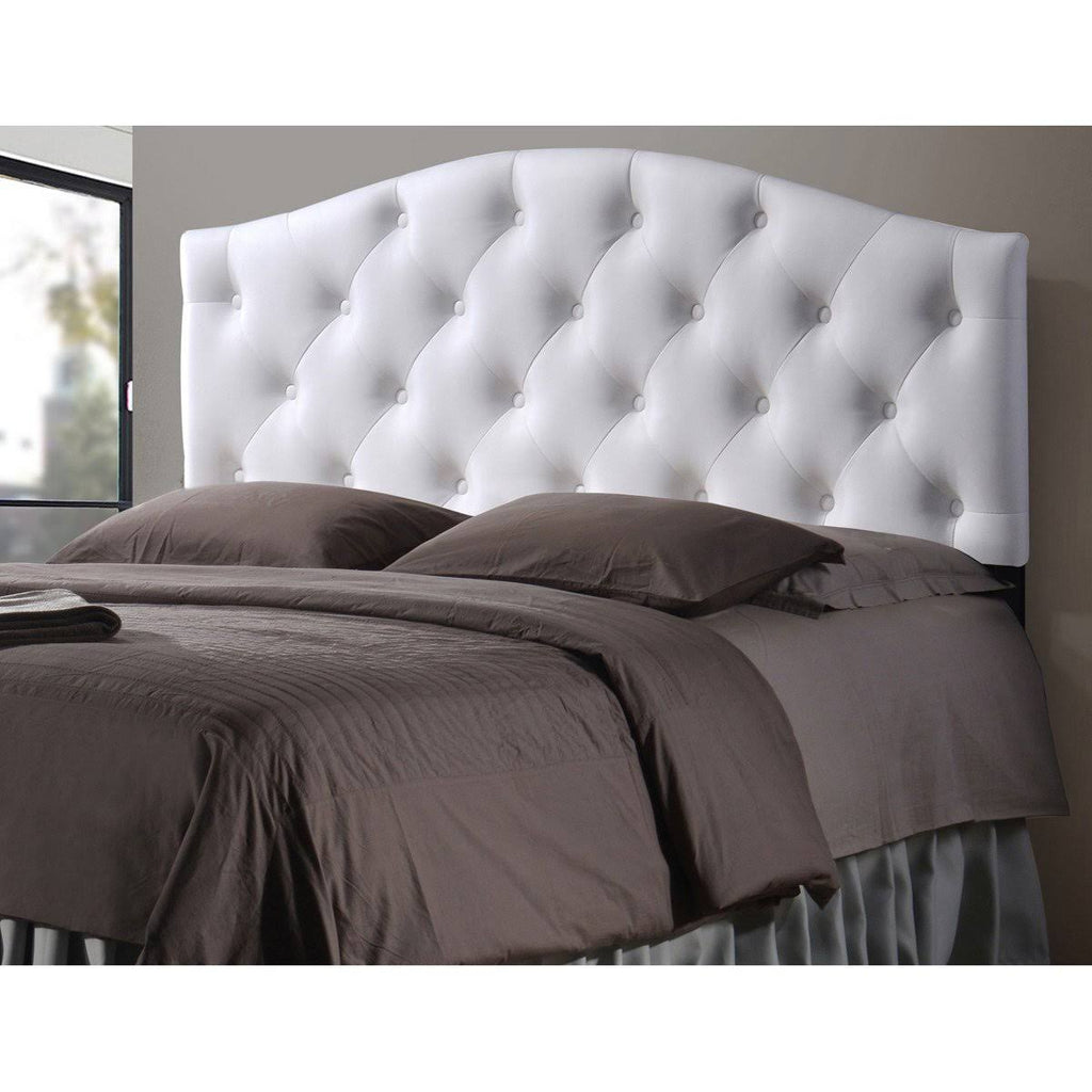 Full Size Black Faux Leather Upholstered Headboard V4070