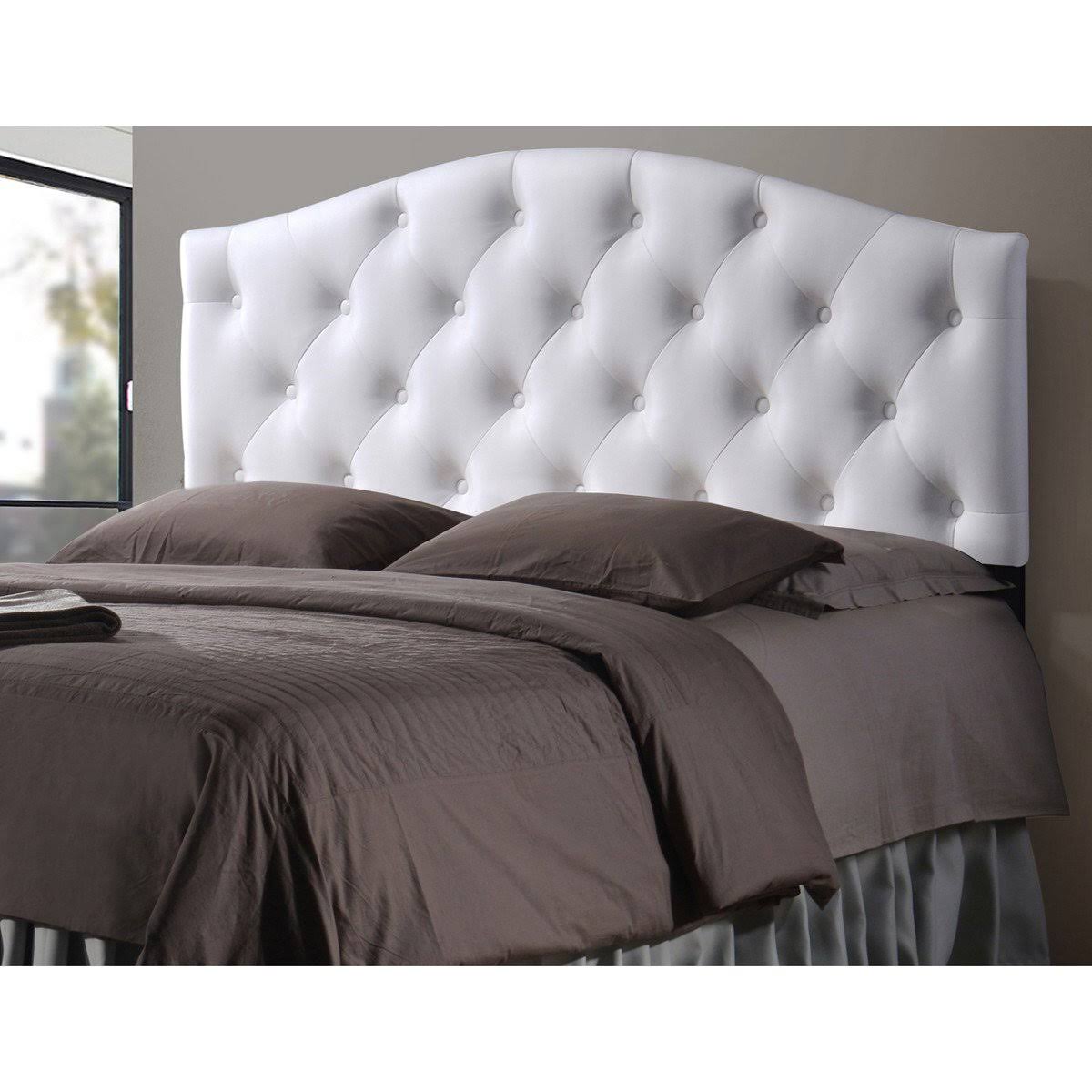 Full Size Black Faux Leather Upholstered Headboard V4070