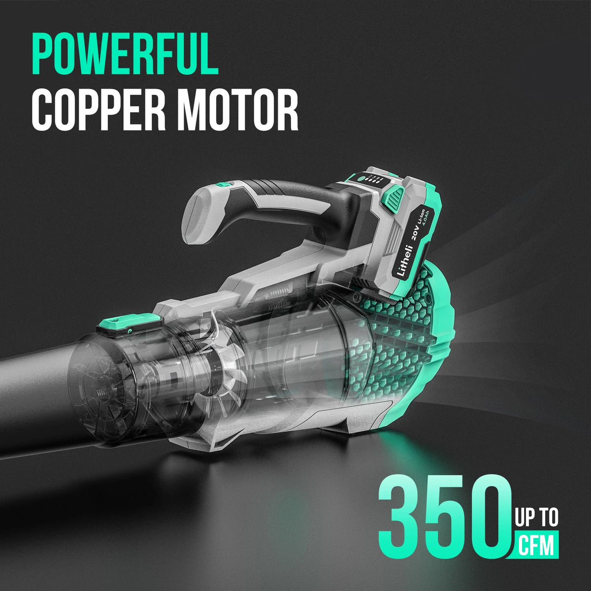 20V Cordless Leaf Blower 350CFM 2-Speed with Battery & Charger B6490