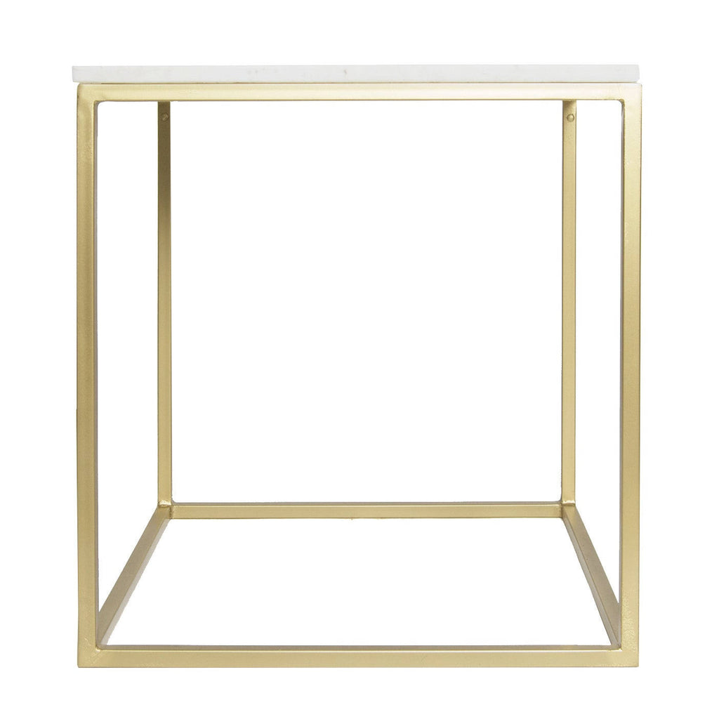 Marble Black Square Accent Table Y25328