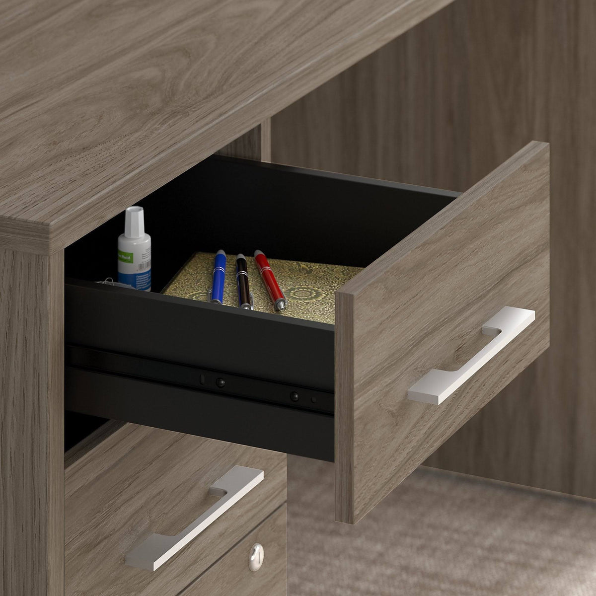 Modern Hickory 3-Drawer File Cabinet N947