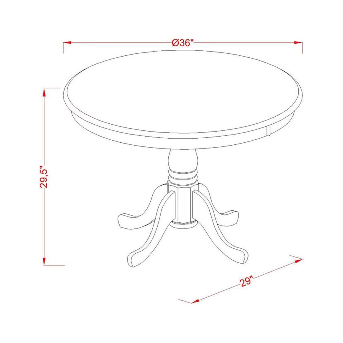5 Piece Wood Dining Set F74837