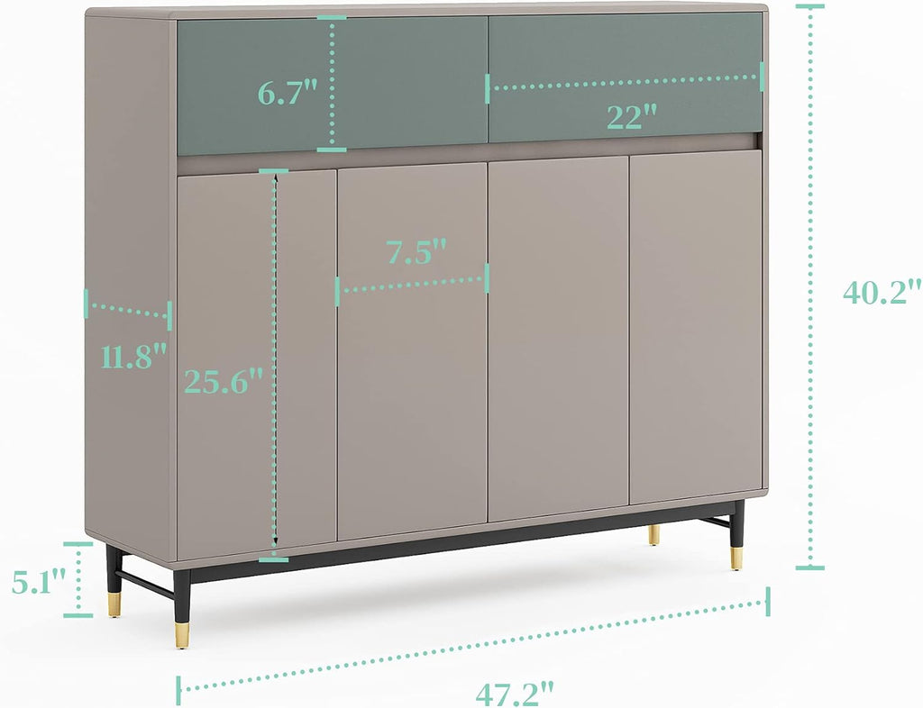 Shoe Storage Cabinet with 4 Doors and Adjustable Shelves K7631