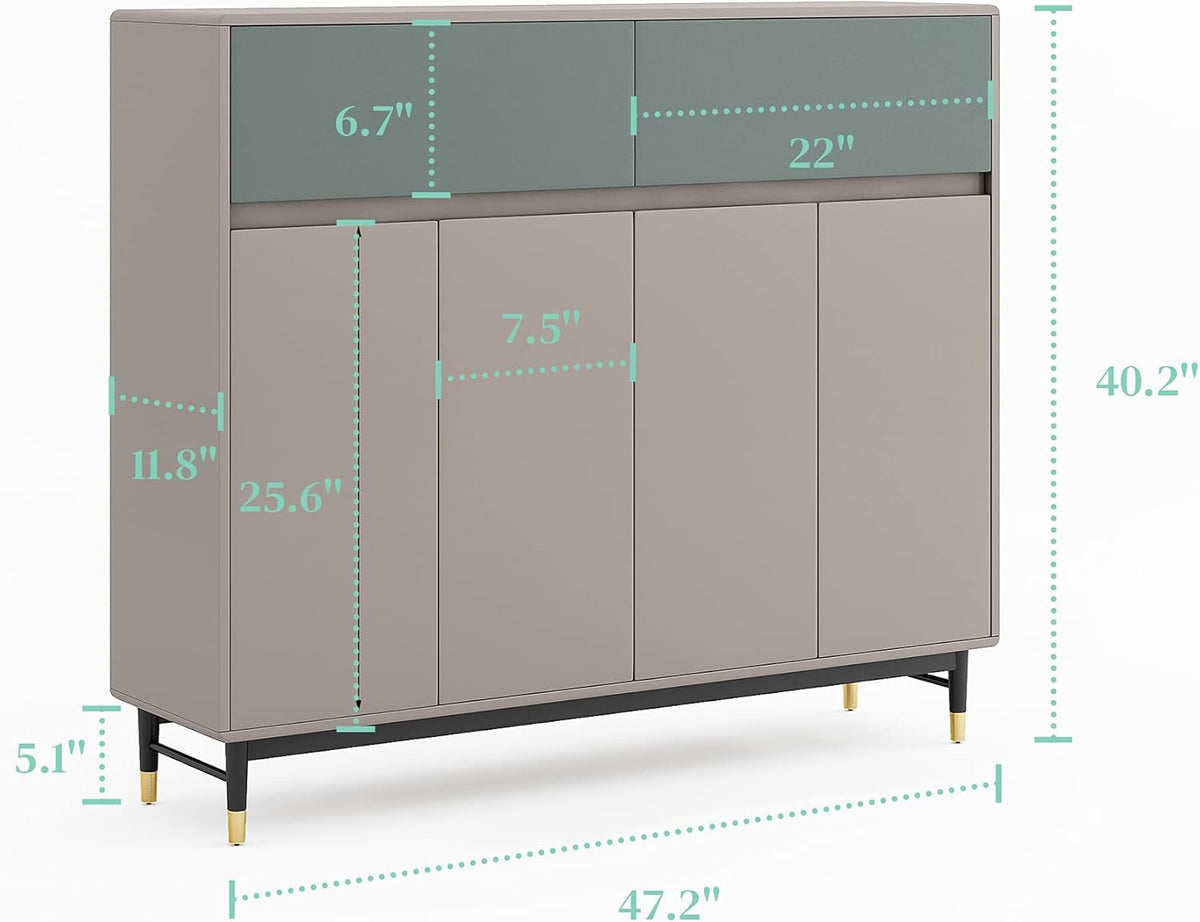Shoe Storage Cabinet with 4 Doors and Adjustable Shelves K7631
