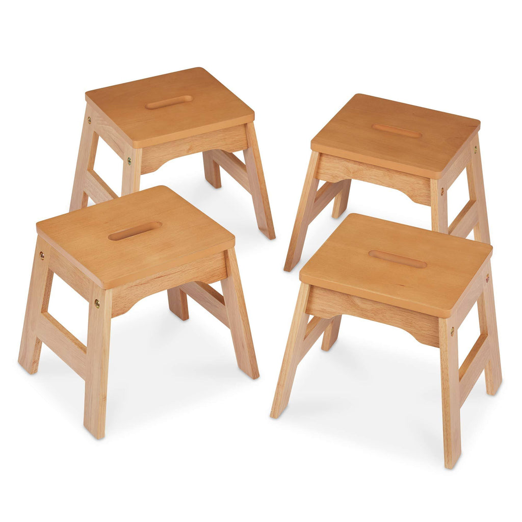 Natural Wooden Stools - Set of 4 E126