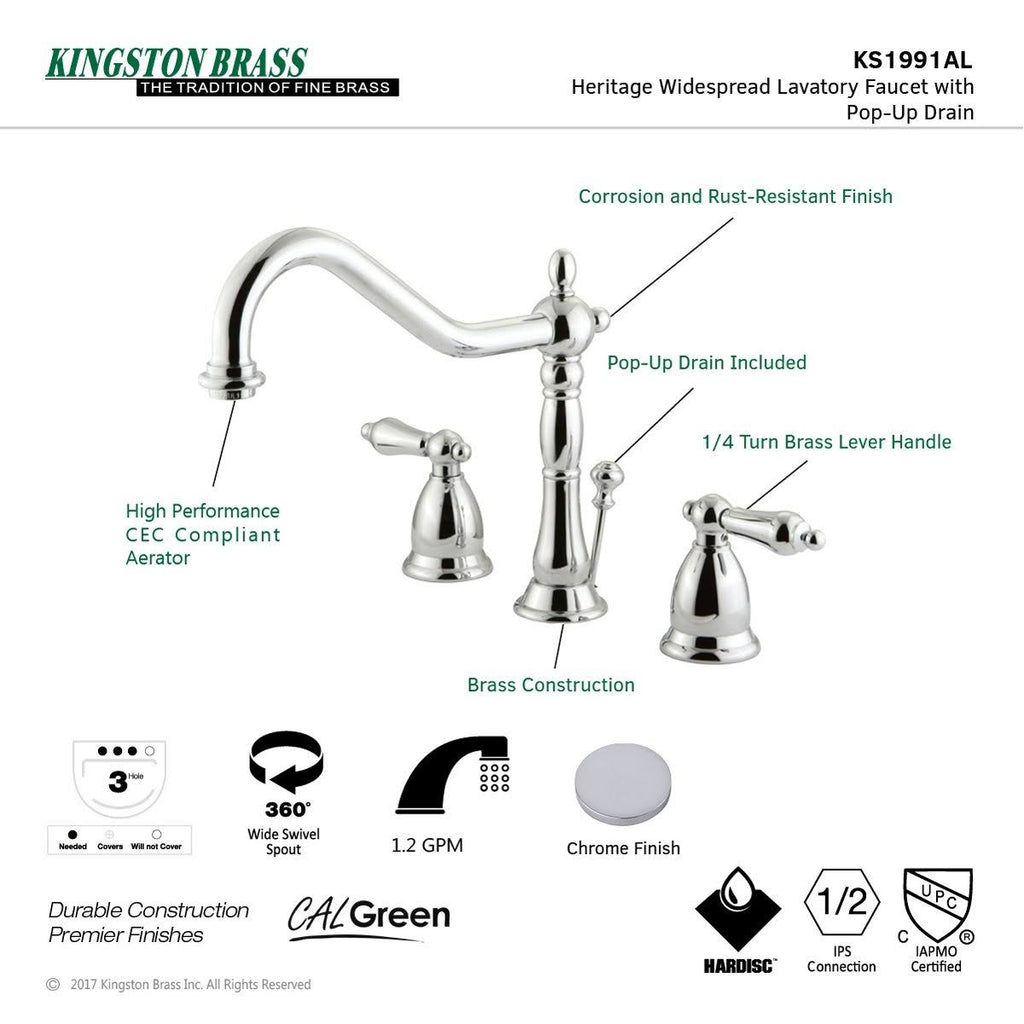 Oil Rubbed Bronze Widespread Lavatory Faucet with Pop-Up P541110