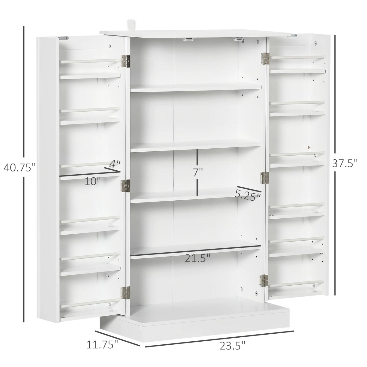 White 2 Door Storage Cabinet with Adjustable Shelves P474975