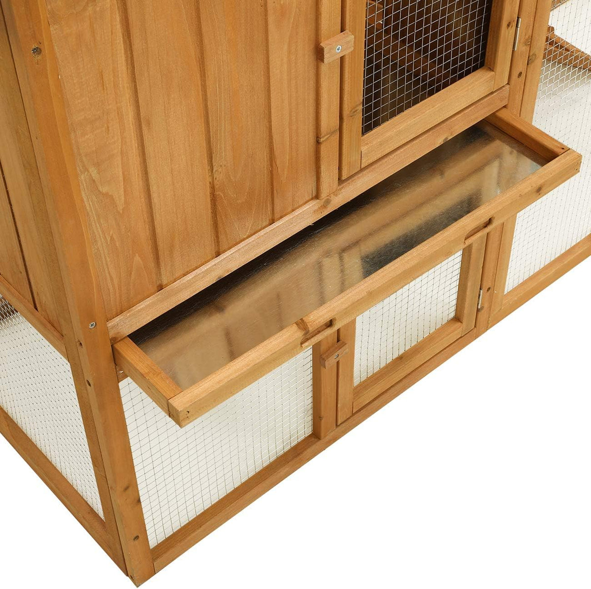 Large Wooden Outdoor Chicken Coop with Removable Tray & Ramp J3551