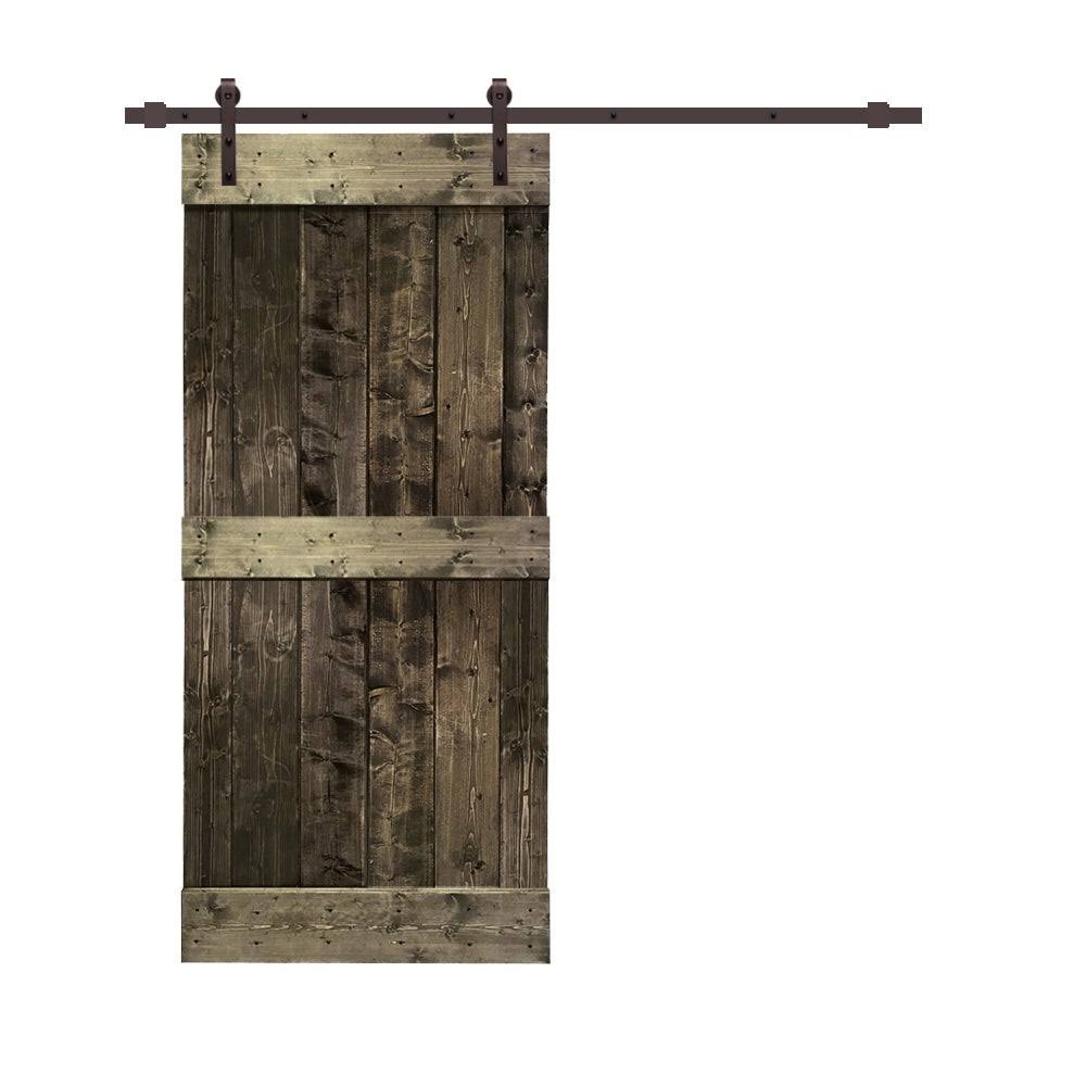 24 in. x 84 in. Stained Wood Interior Sliding Barn Door with Hardware Kit B994