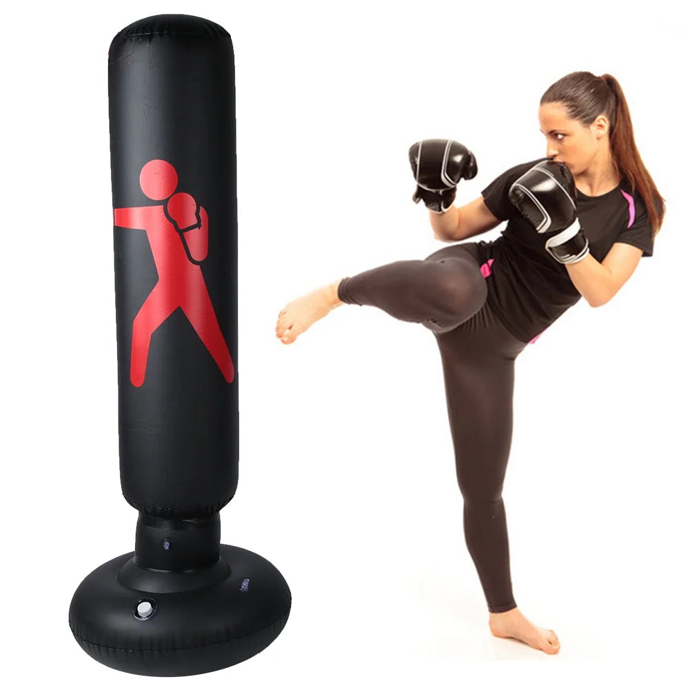 Inflatable Punching Bag for Kids, PVC 160cm (Black) W642