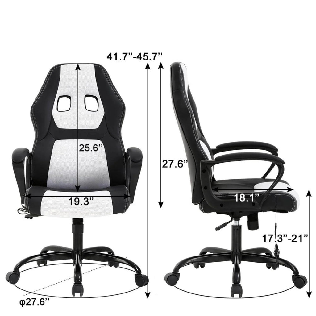 Black Adjustable PU Leather Gaming Chair H2642