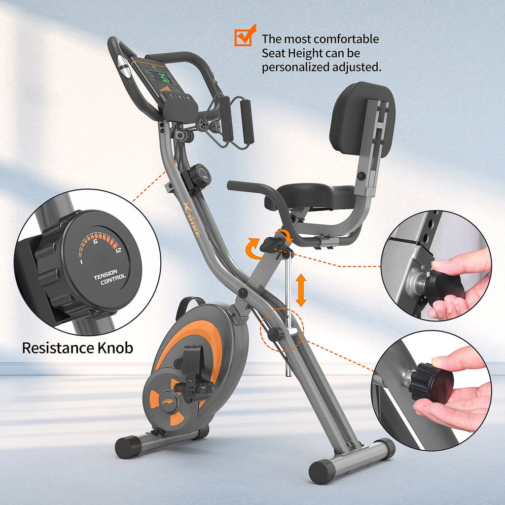 Folding Recumbent Exercise Bike with Resistance Bands N317515