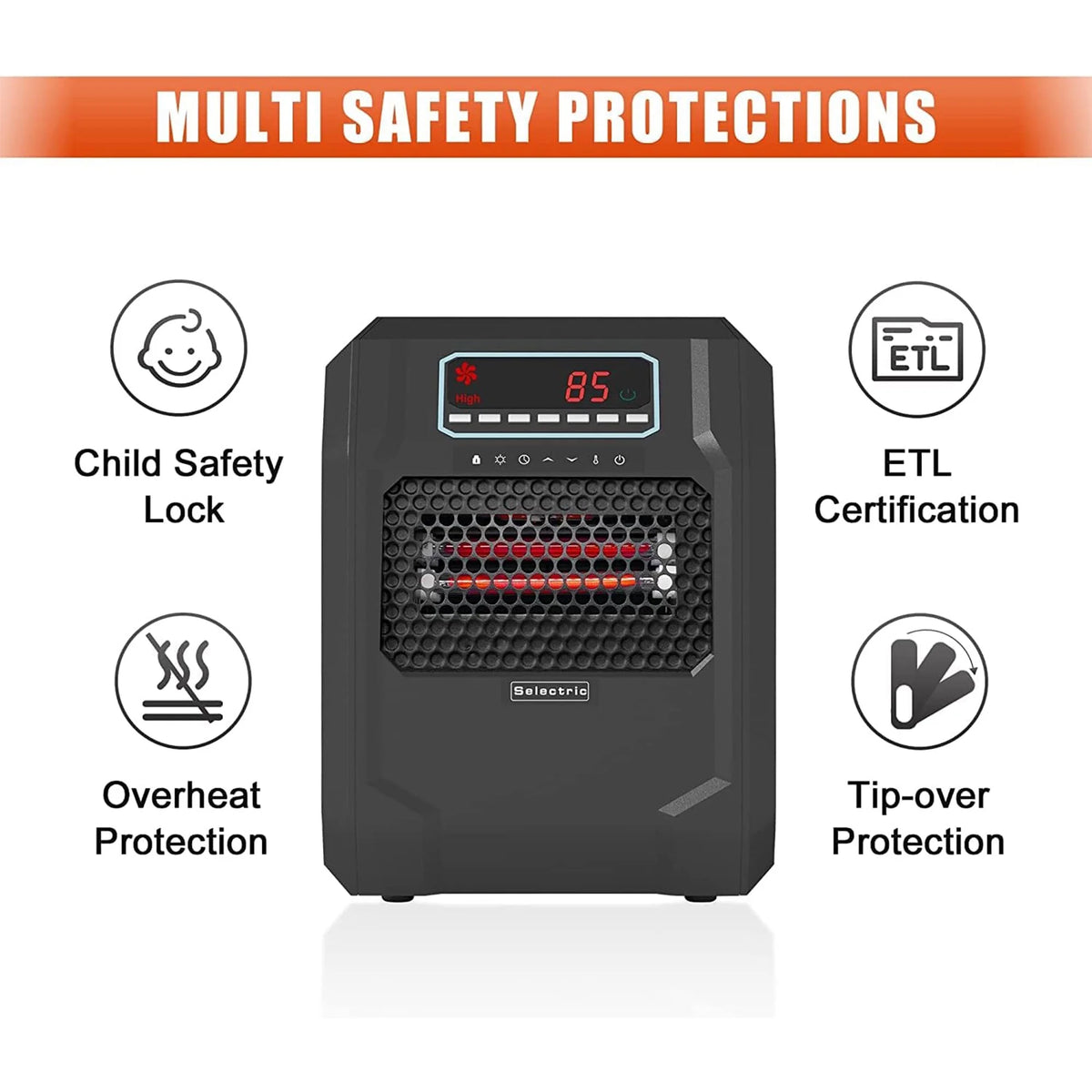 Electric Space Heater with Remote Control (2 Pack) S13610