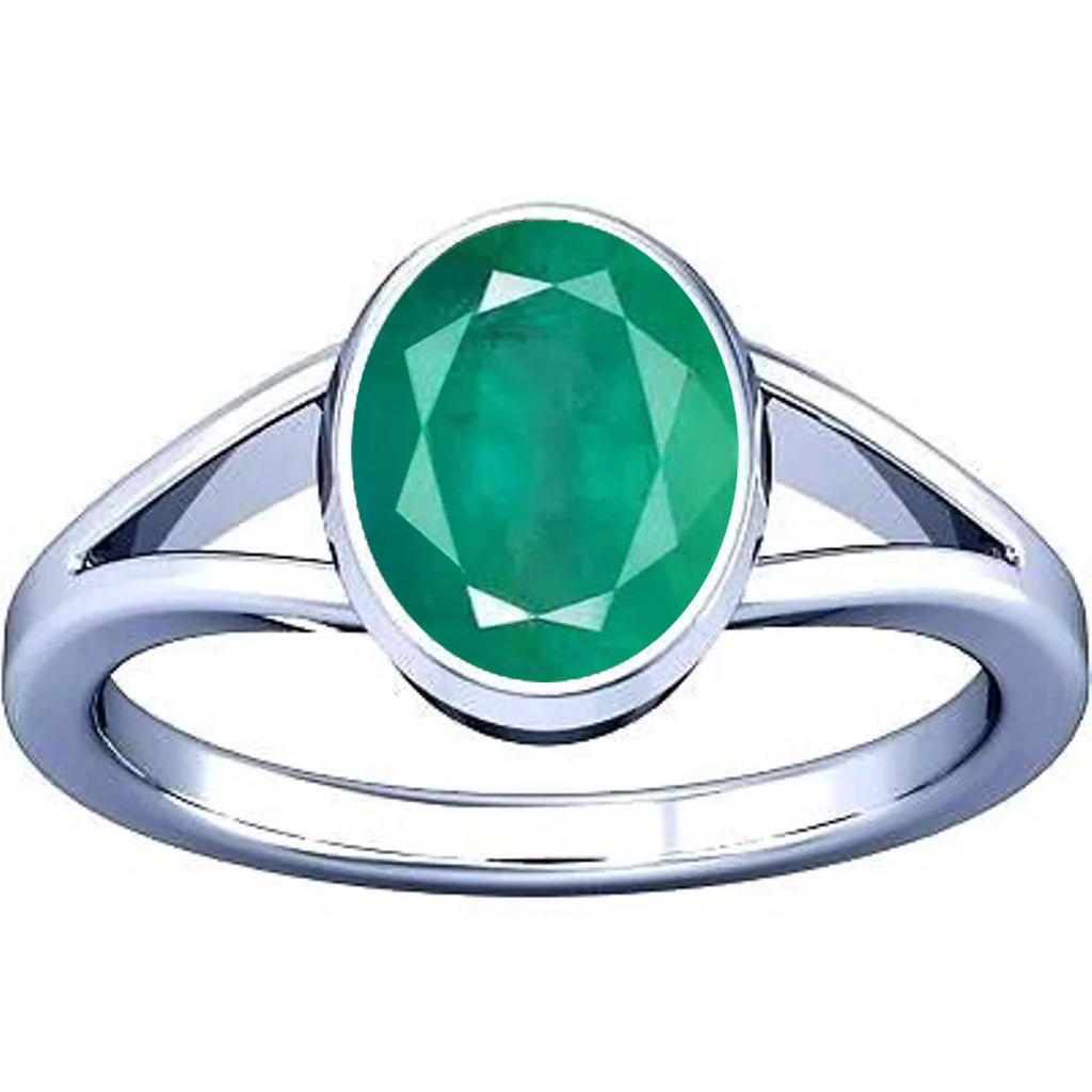 6.25-6.50 Carat Emerald Silver Ring F1542