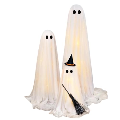 Halloween Light-Up Ghosts with String Lights R593