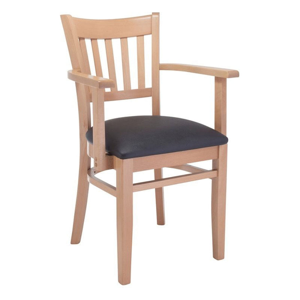 Natural and Black Beechwood Dining Arm Chair J358