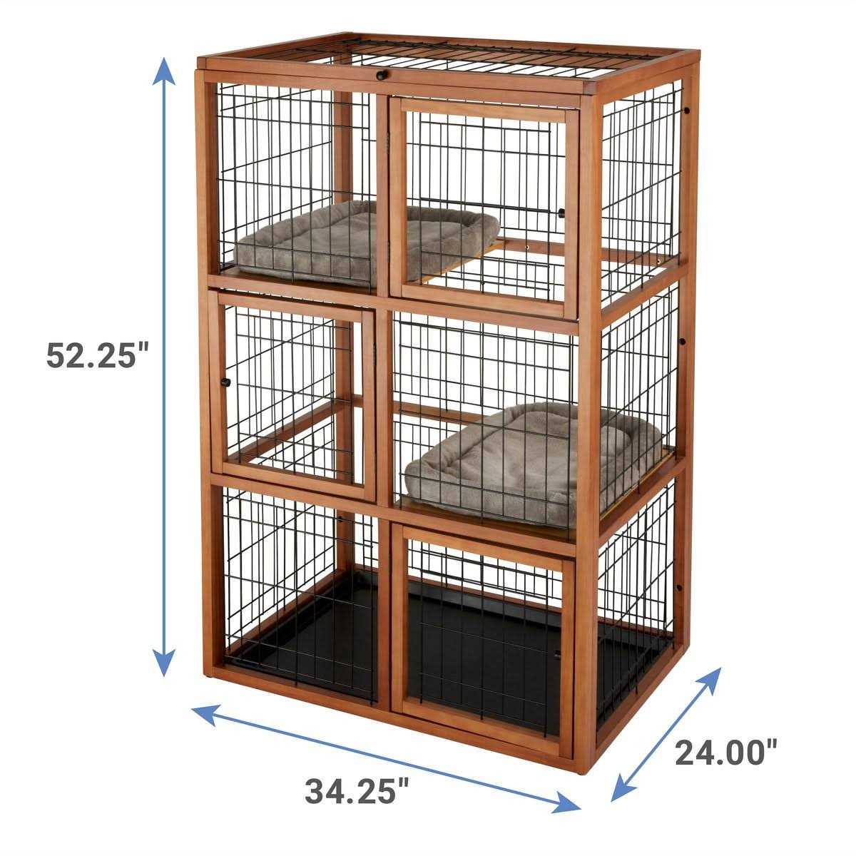 Collapsible Wood & Wire Cat Cage Playpen N793