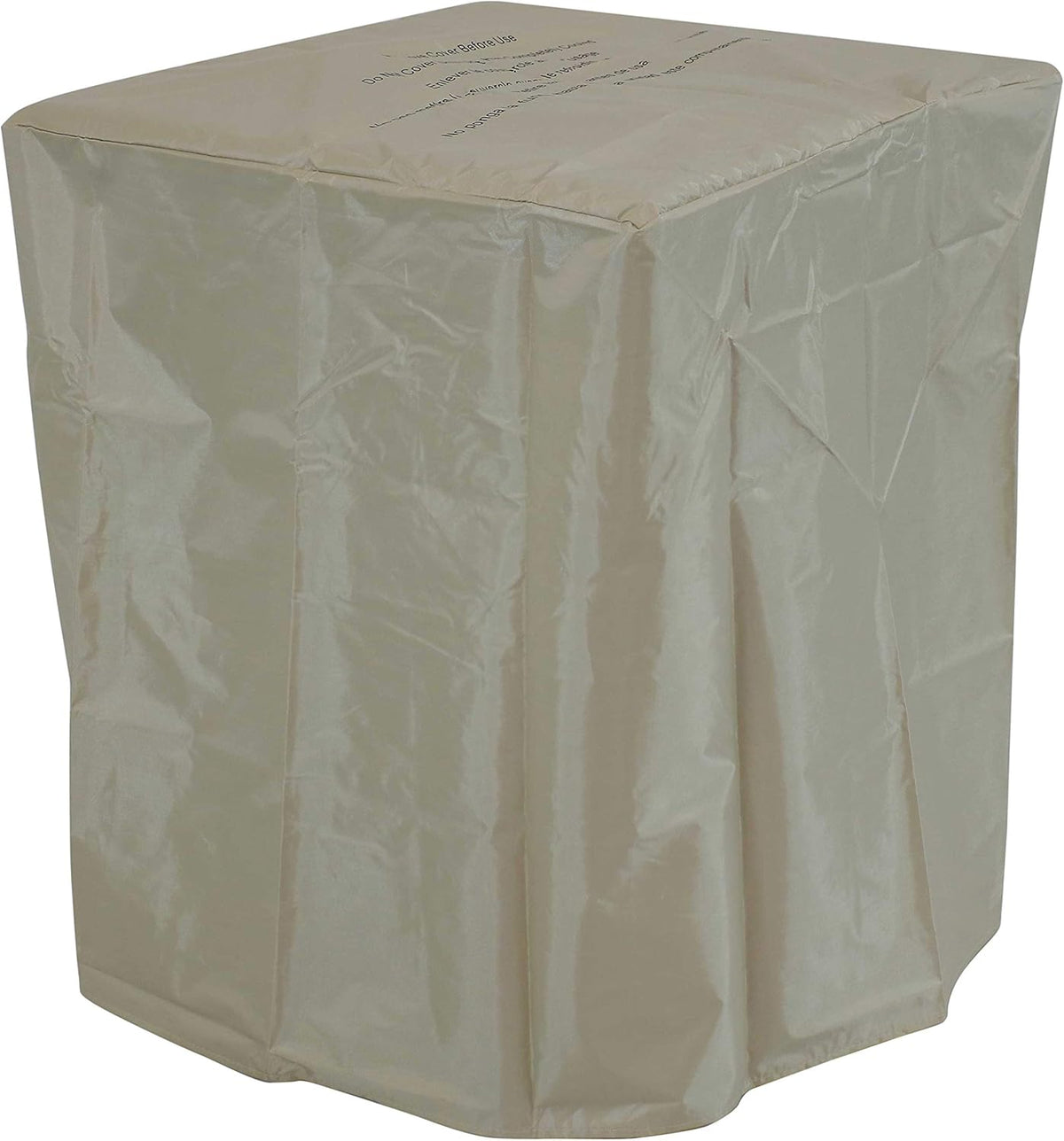 Square Outdoor Propane Gas Fire Pit Table with Weathered Wood Look, Cast Stone, 25 Inches Tall V64029