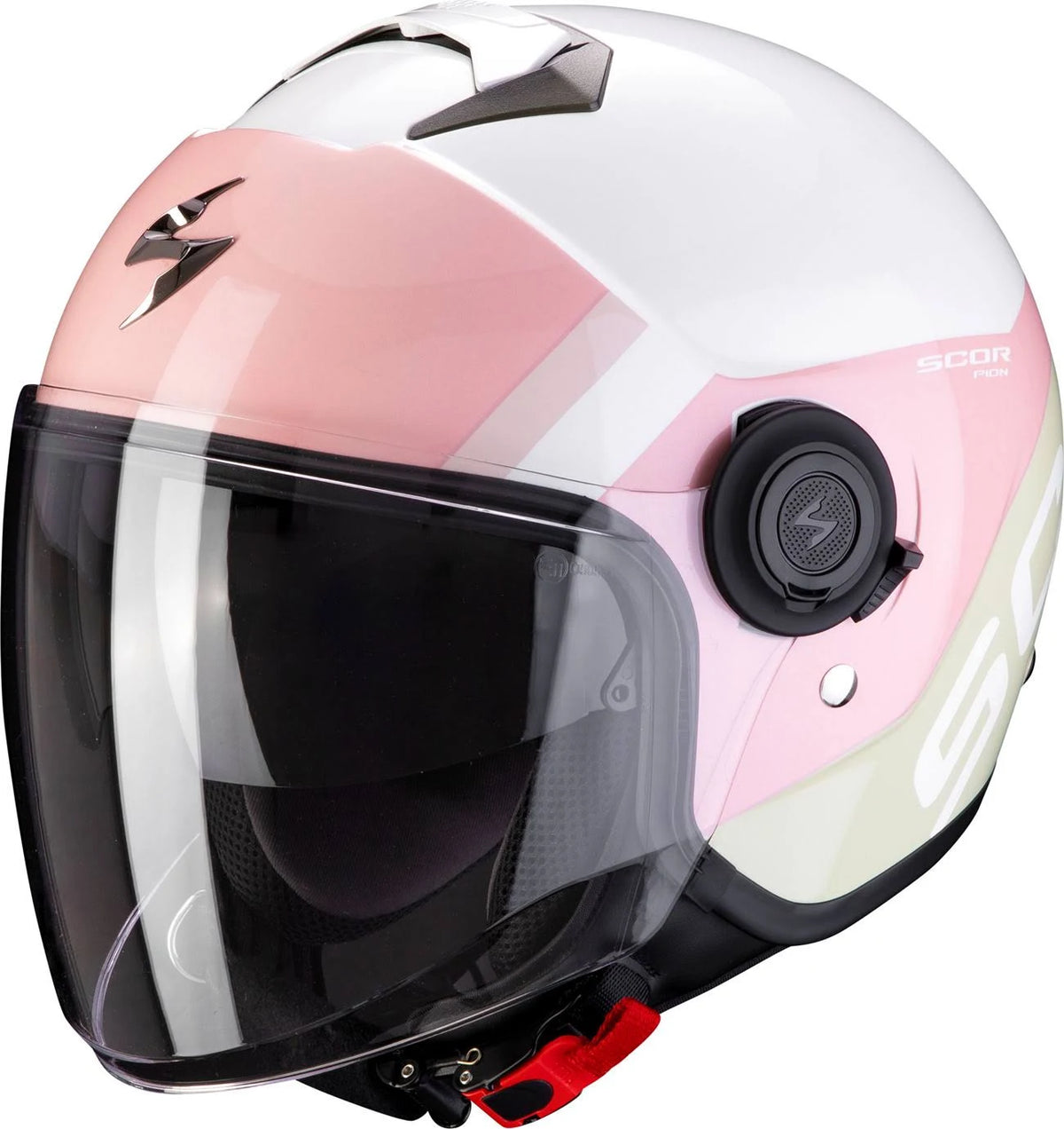 White Coral Green Motorcycle Helmet Y3423