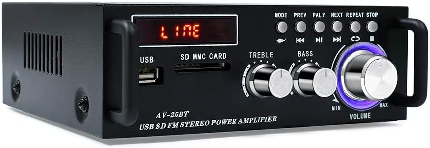 Wireless Bluetooth 5.0 Stereo Amplifier System, 200W Dual Channel Audio Receiver with Remote Control, Pack of 2 A439047