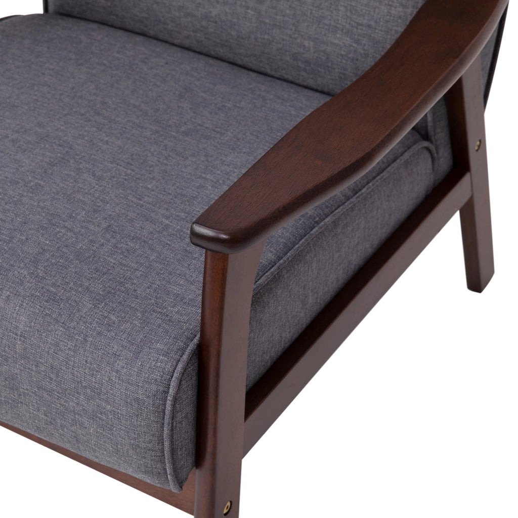 Dark Gray Faux Linen Living Room Chair Z663