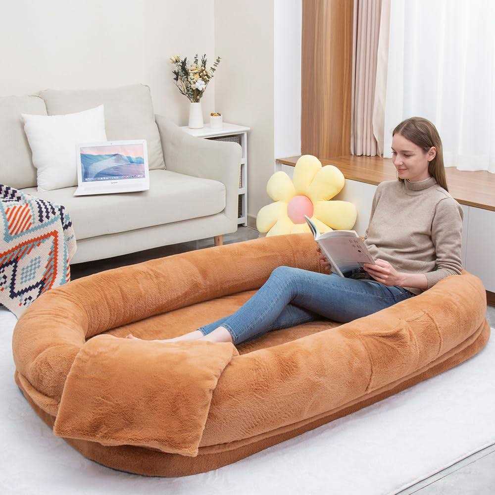 Large Dog Bed with Raised Cushioned Rim V90285
