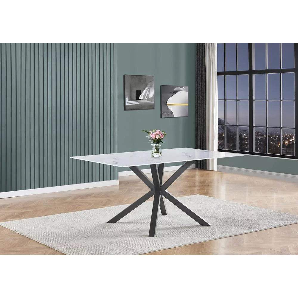 5pc Dining Set with Dark Grey Side Chairs V48210