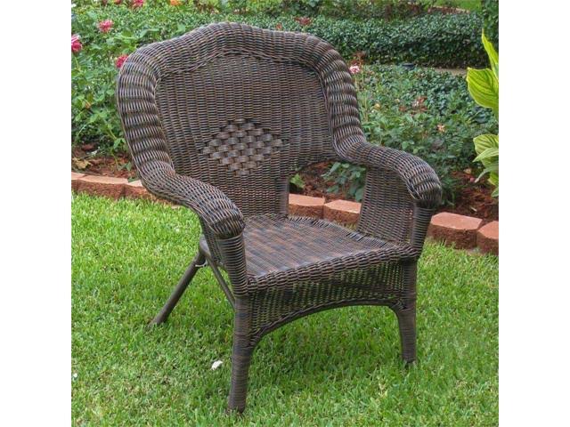 Antique Black Resin Wicker Patio Chair V635561