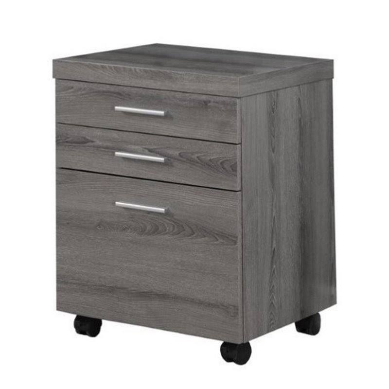3 Drawer File Cabinet in Dark Taupe A9175