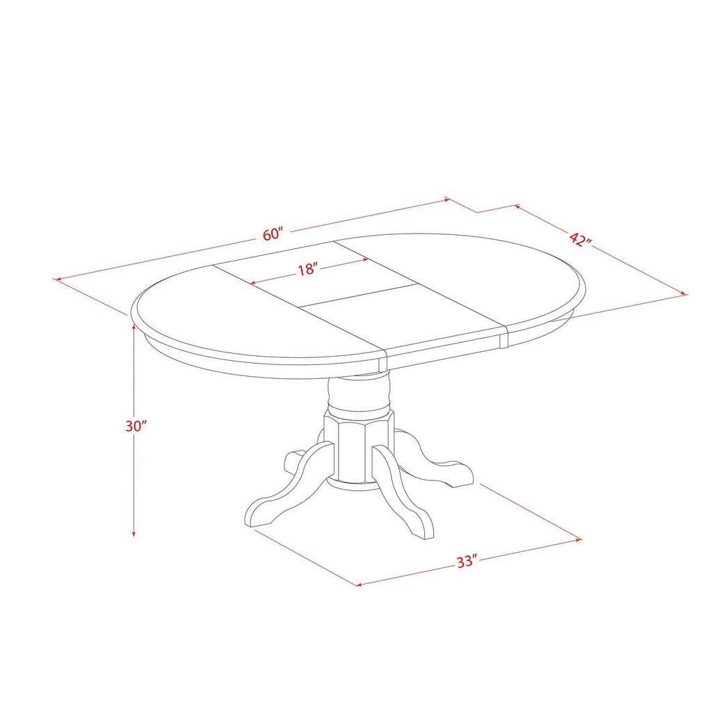 5 Piece Oak Dining Room Set with Oval Table and 4 Chairs M4583