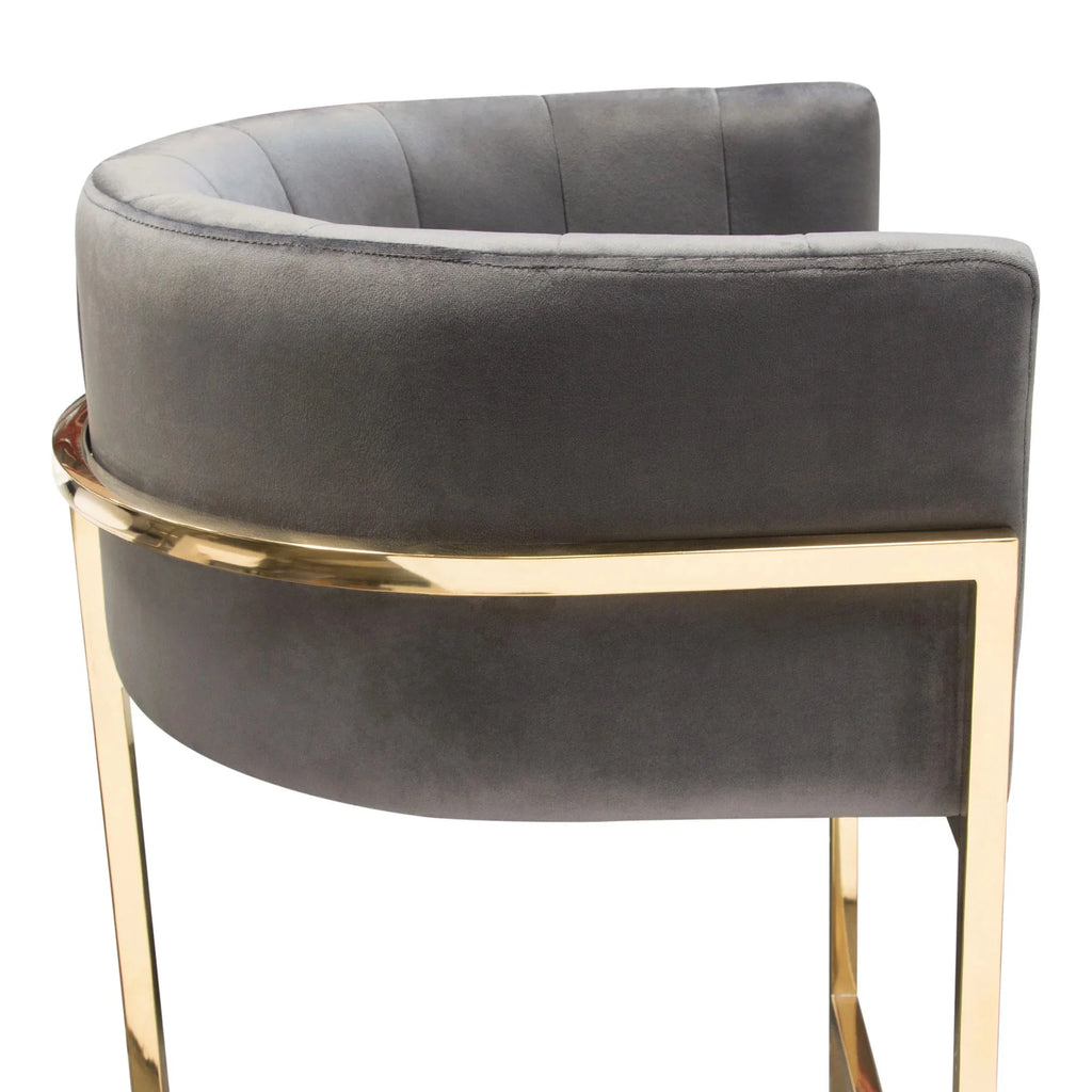 Grey Velvet Bar Height Chair O799164
