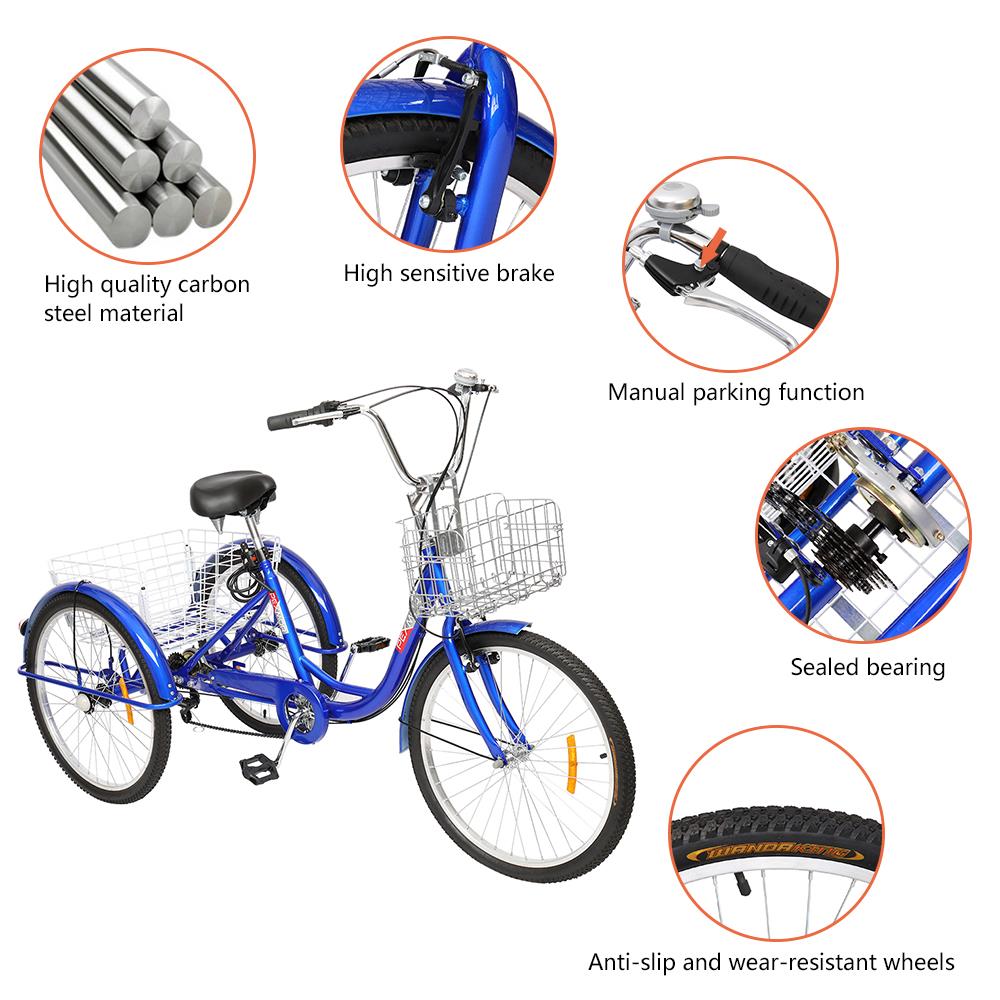 Blue 24-Inch Adult Tricycle I816