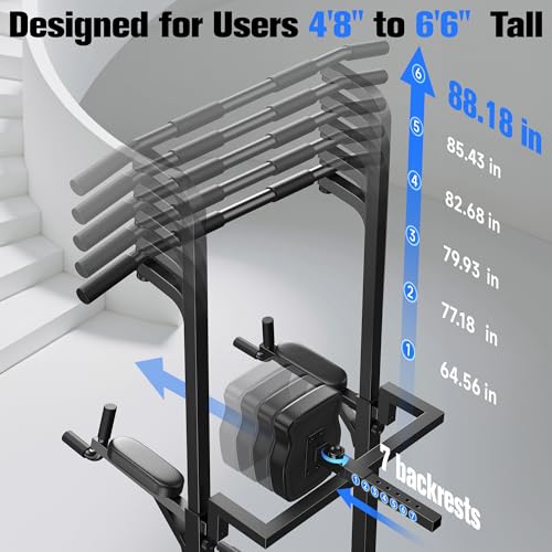 Pull Up Bar Dip Station Power Tower Multi-Function Home Gym Strength Training Fitness Equipment 450LBS J439