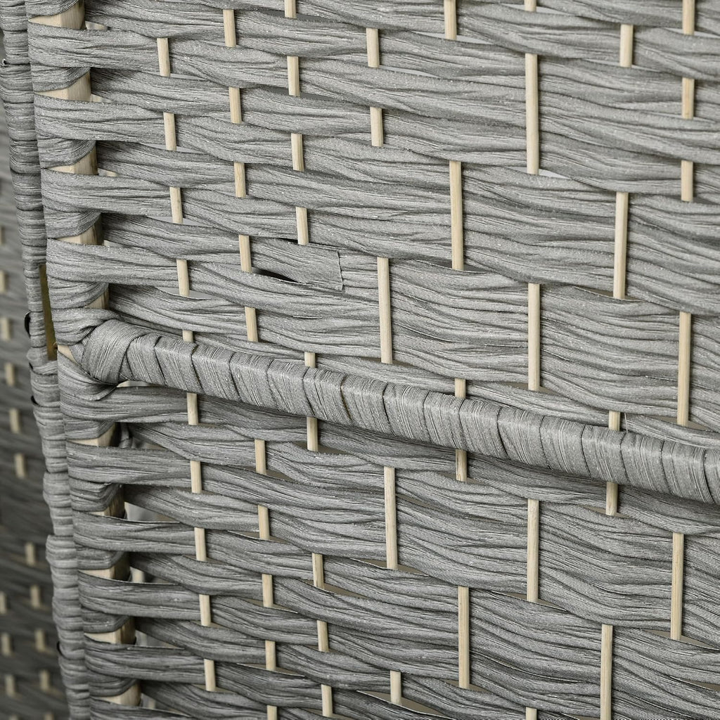 6' Tall Hand-Woven Room Divider in Mixed Gray B849896