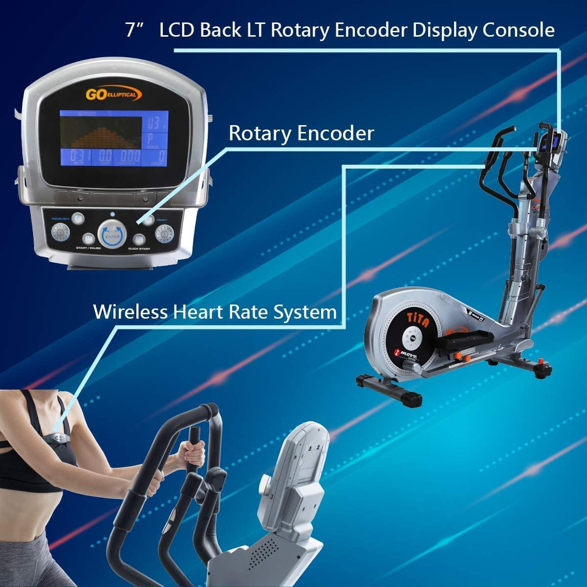 Motorized Elliptical Exercise Cross Trainer Machine A41616