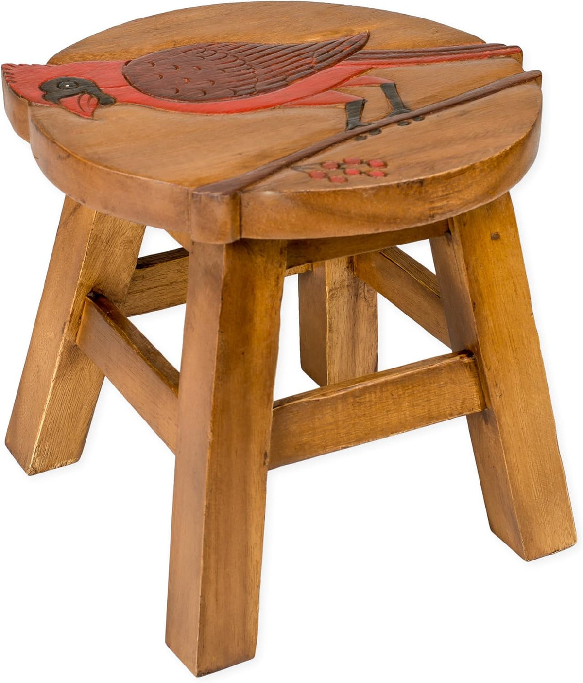 Hand Carved Acacia Hardwood Decorative Short Stool W72501