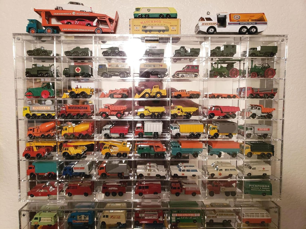 56 Compartment 1/64 Scale Diecast Model Car Display Case with Door C8274