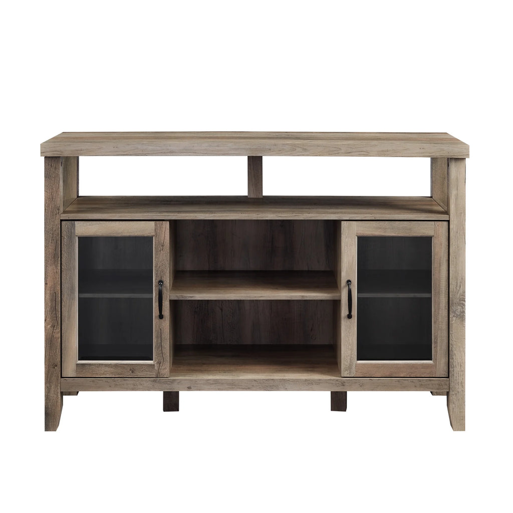Grey Wash Glass Door Tall Buffet TV Stand J8593