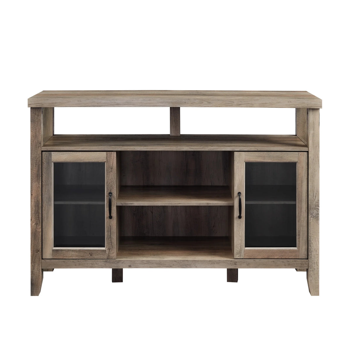 Grey Wash Glass Door Tall Buffet TV Stand J8593