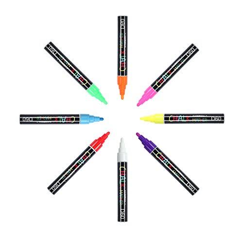 8 Bright Colors Liquid Chalk Marker 6mm Chisel NIB M6158